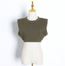 Load image into Gallery viewer, O Neck Sleevelesss Elegant Short T-Shirt